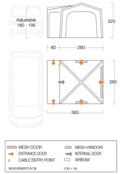Vango Agora Air VW Drive Away Awning - Sentinel Sport - Shadow Grey