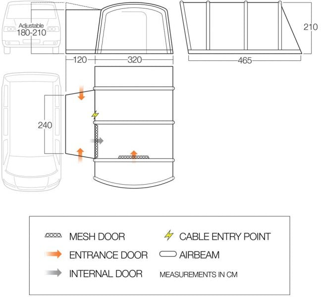 Vango Galli Drive Away Awning - Sentinel Pro - Cloud Grey