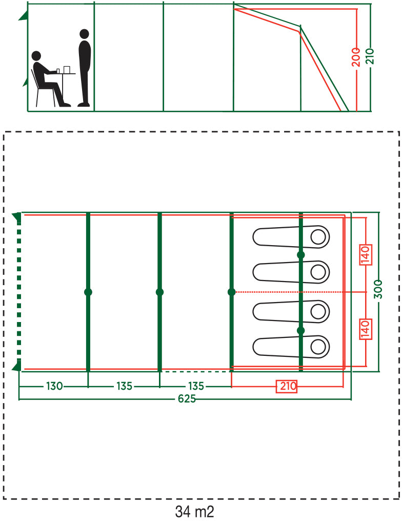 Coleman Vail 4 L Family Tent - 4 Person With Open Porch