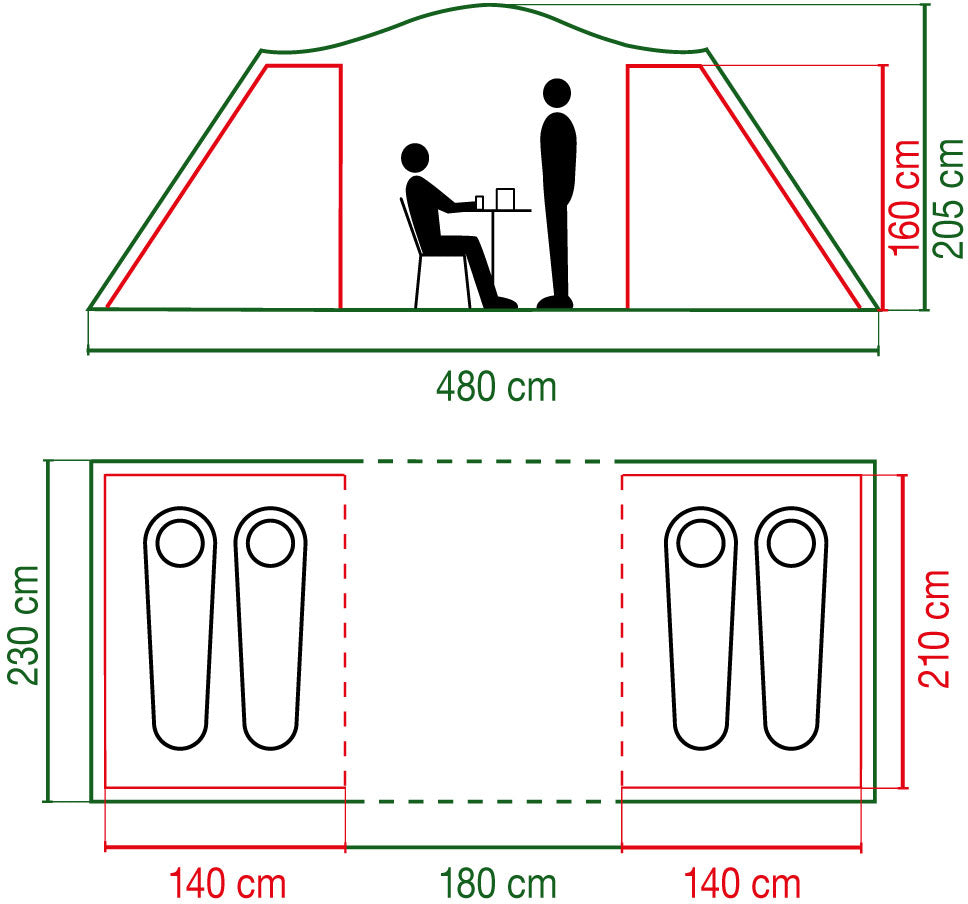 Coleman Spruce Falls 4 - BlackOut Bedroom Family Tent - 4 Person