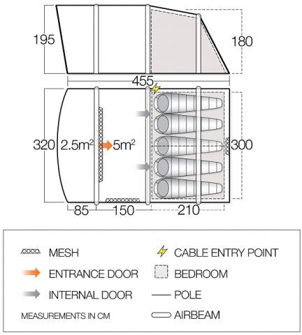 Vango Avington Flow Air 500 Tent - Herbal