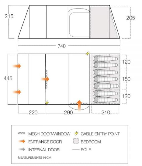 Vango Lismore 700DLX Package Tent - Mineral Green