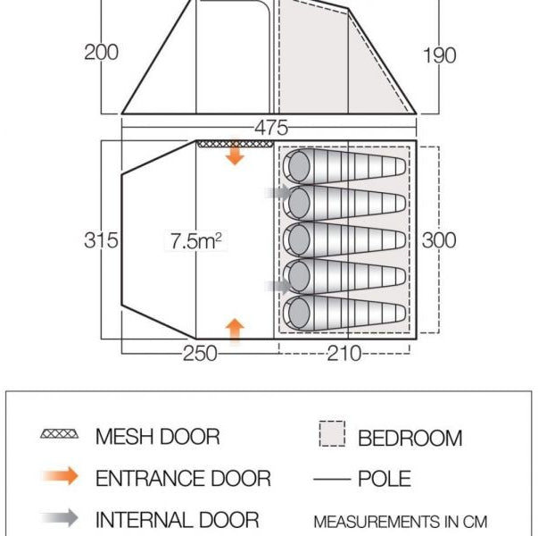 Vango Beta 550XL CLR Tent - Blue CLR