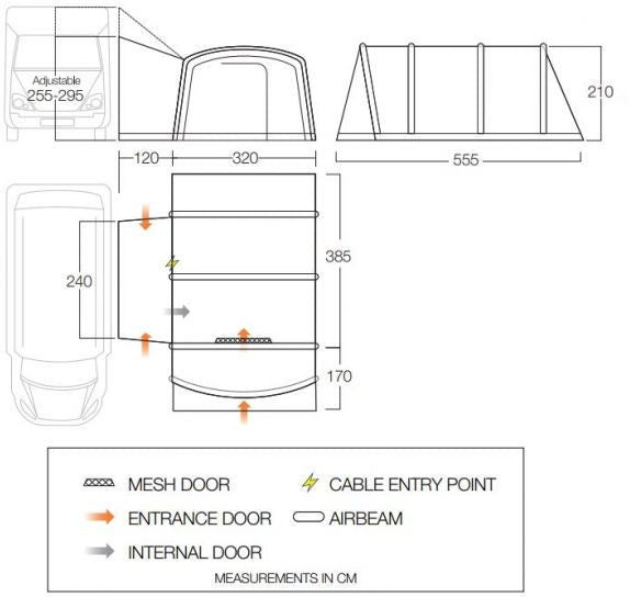 Vango Galli CC Air Tall Awning - Smoke