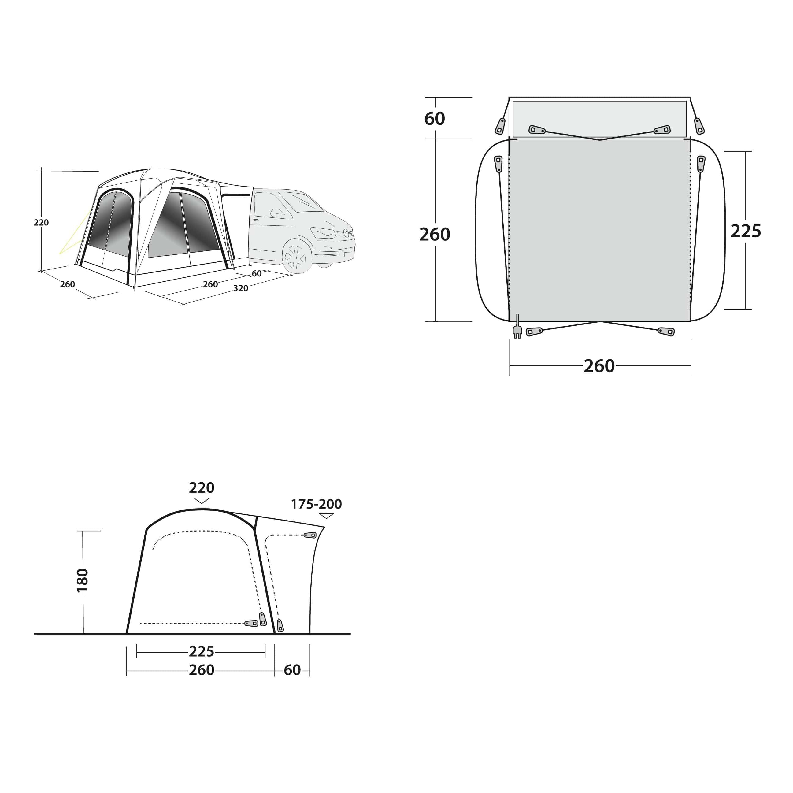 Outwell Vehicle Awning Milestone Lux