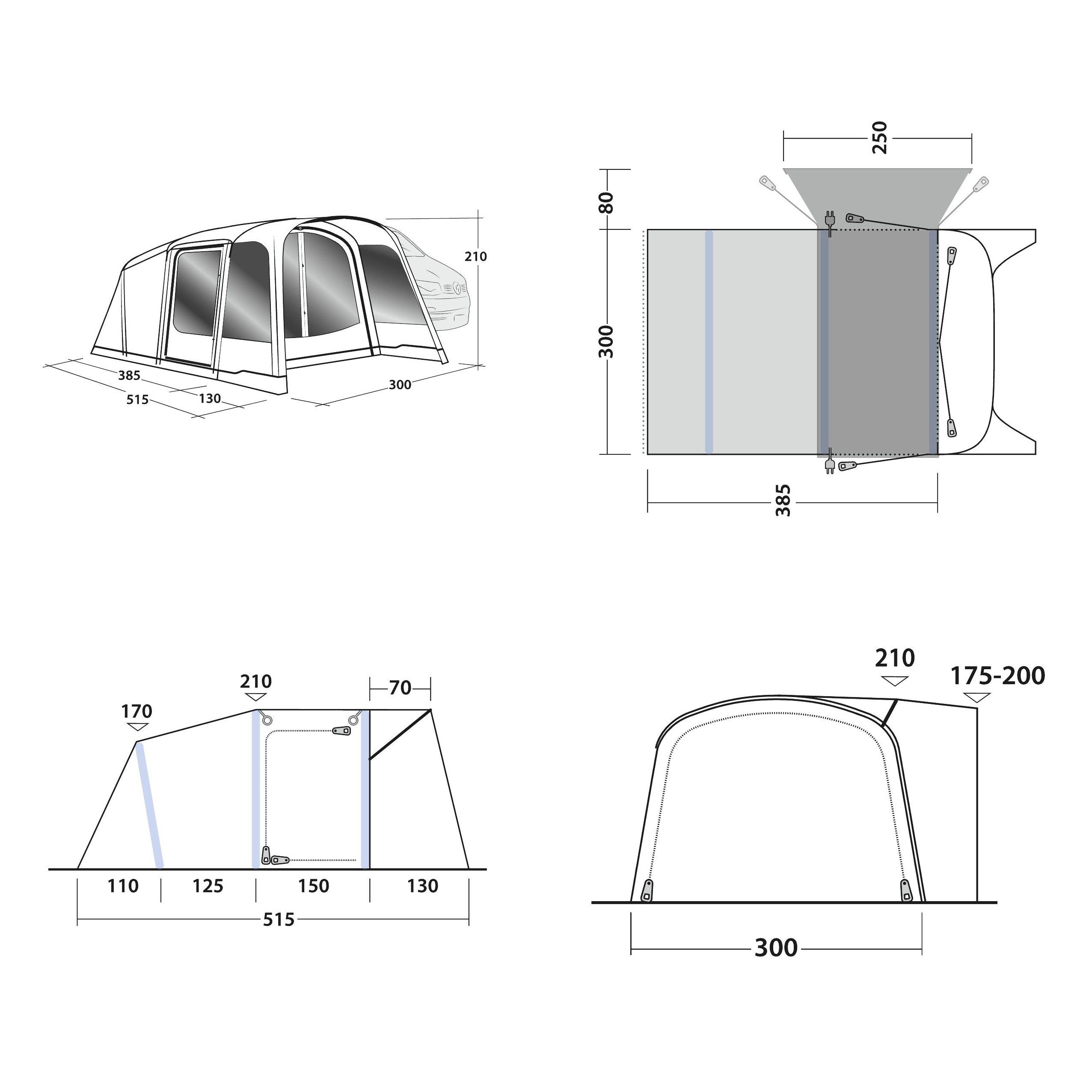 Outwell Vehicle Awning Blossburg 380 Air