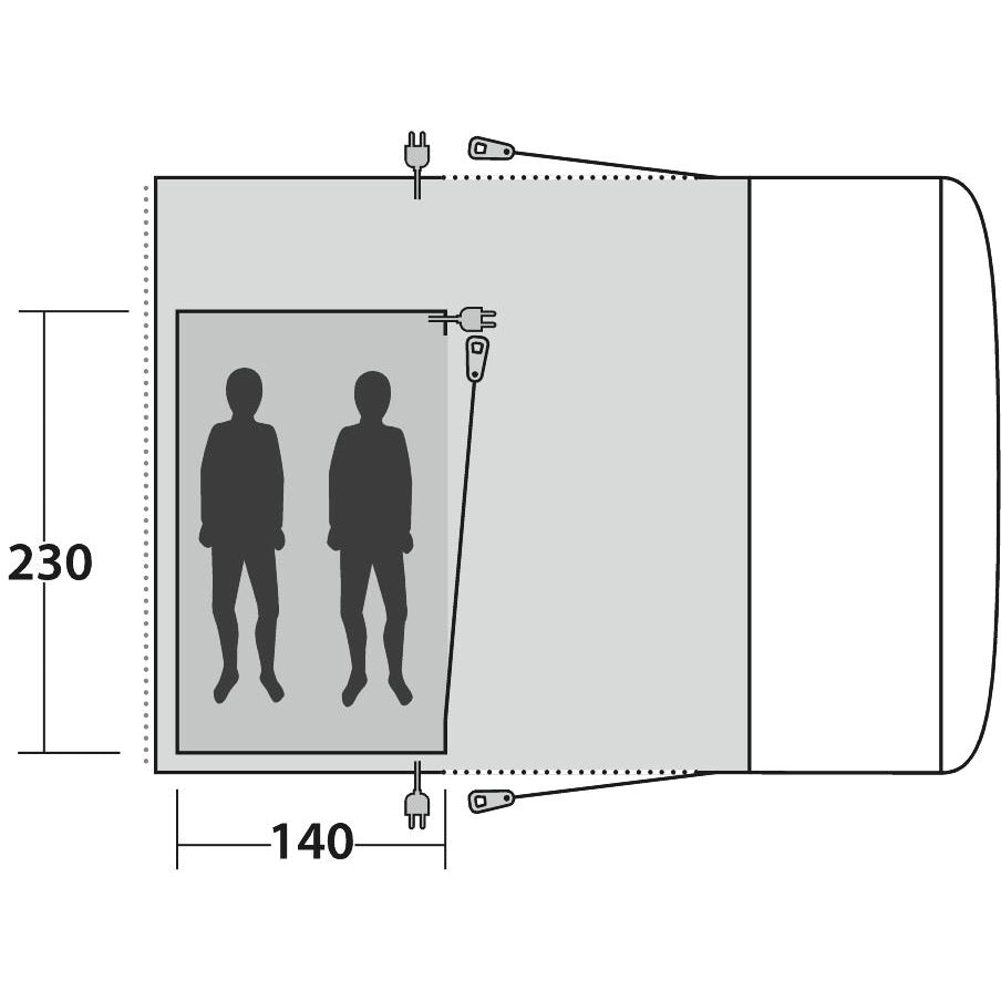 Outwell Inner Jonesville 290SA/Wolfburg 380A Inner Tent For Drive-Away Awning Jonesville 290SA