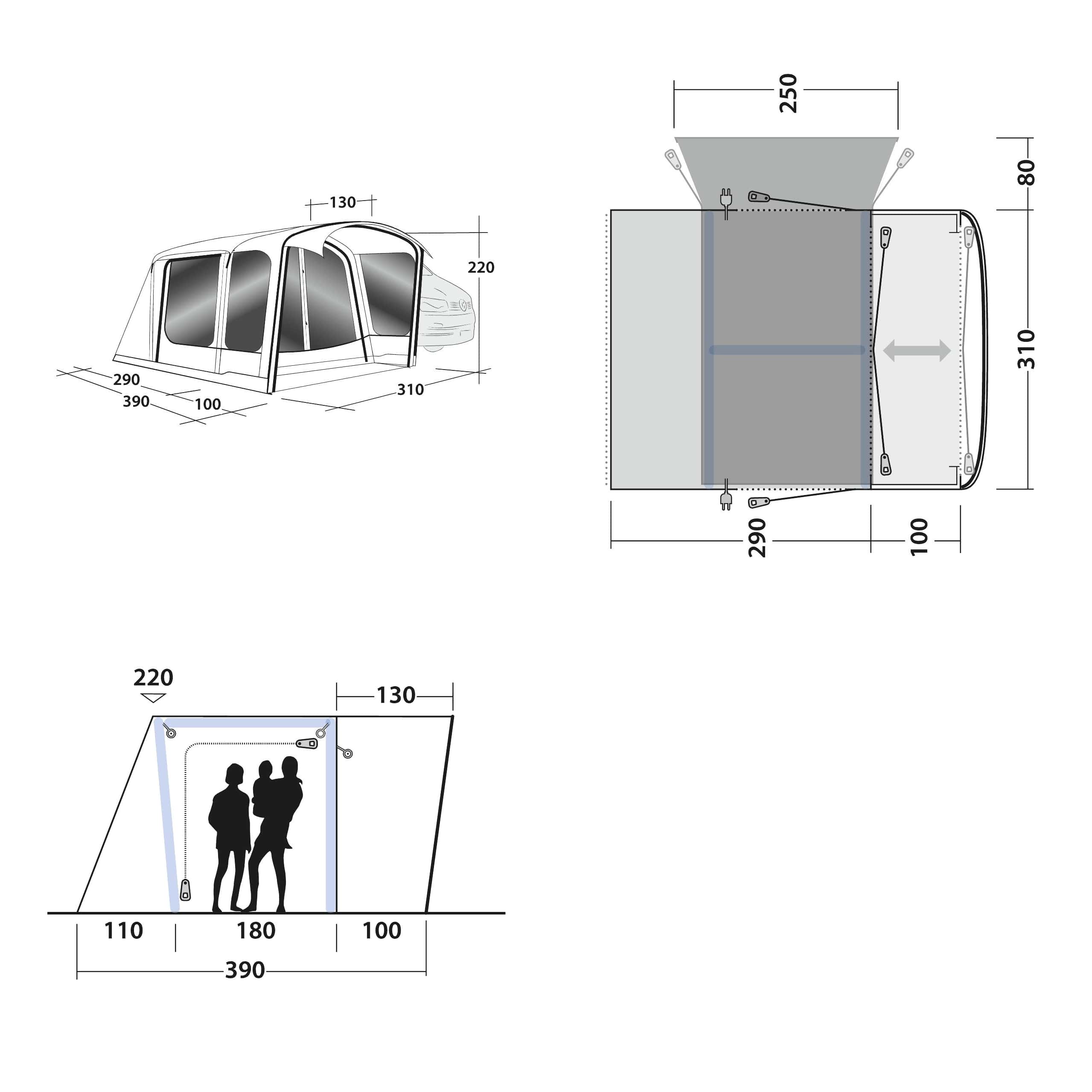 Outwell Vehicle Awning Jonesville 290SA Flex