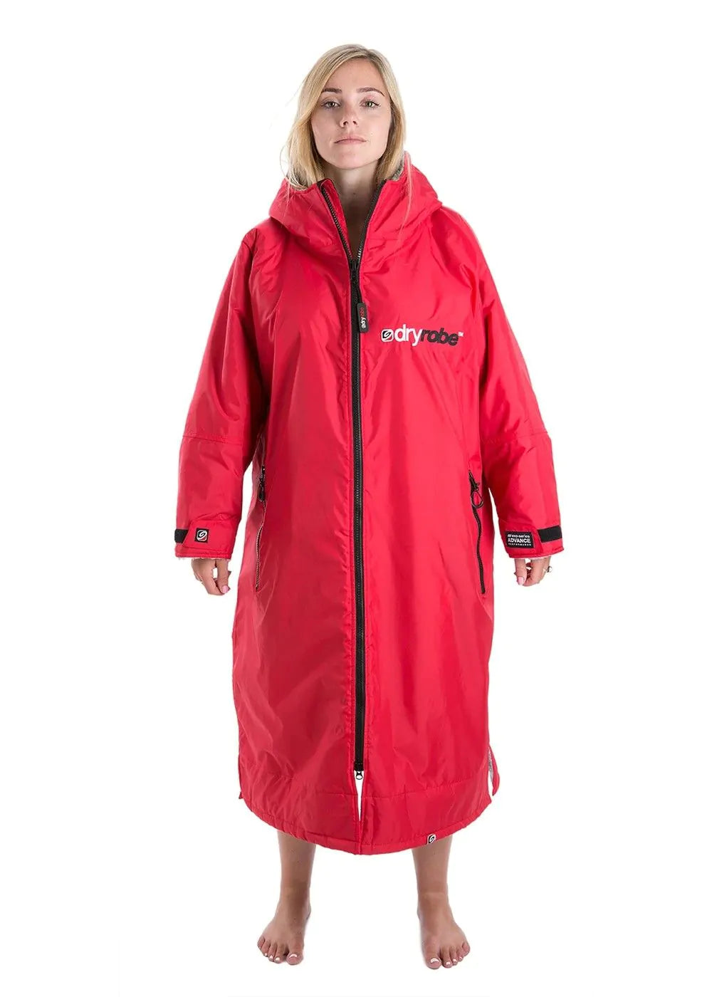 dryrobe Advance Long Sleeve - Red Grey