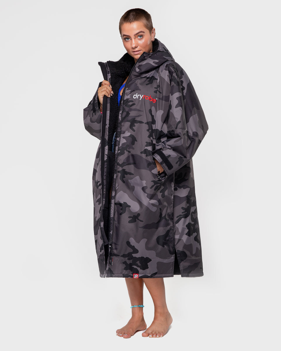 dryrobe Advance Long Sleeve V3 - Black Camo Black