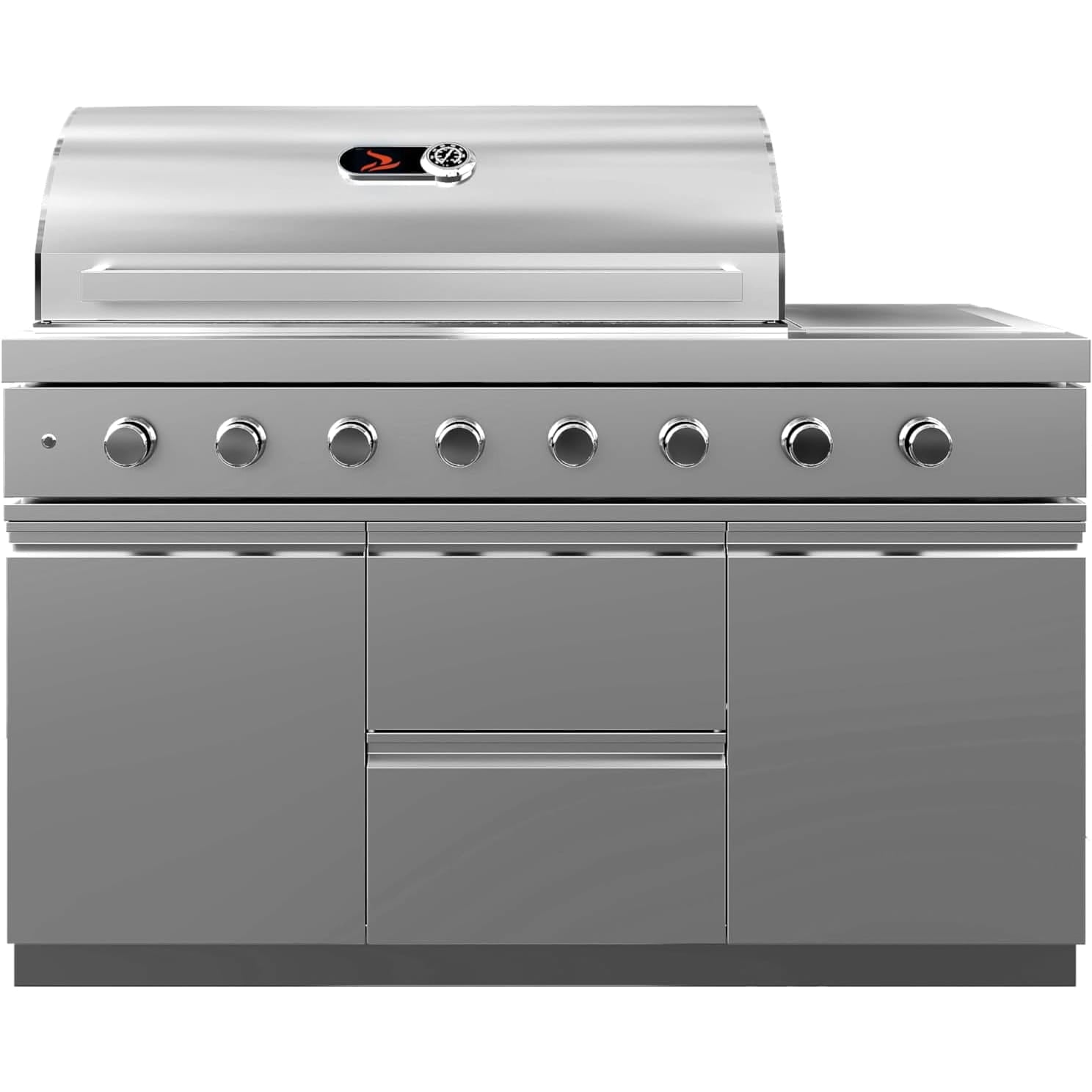 Whistler Grills Marlborough 6-Burner Kitchen with Double Door Fridge, Sink and Corner Unit - Stainless Steel