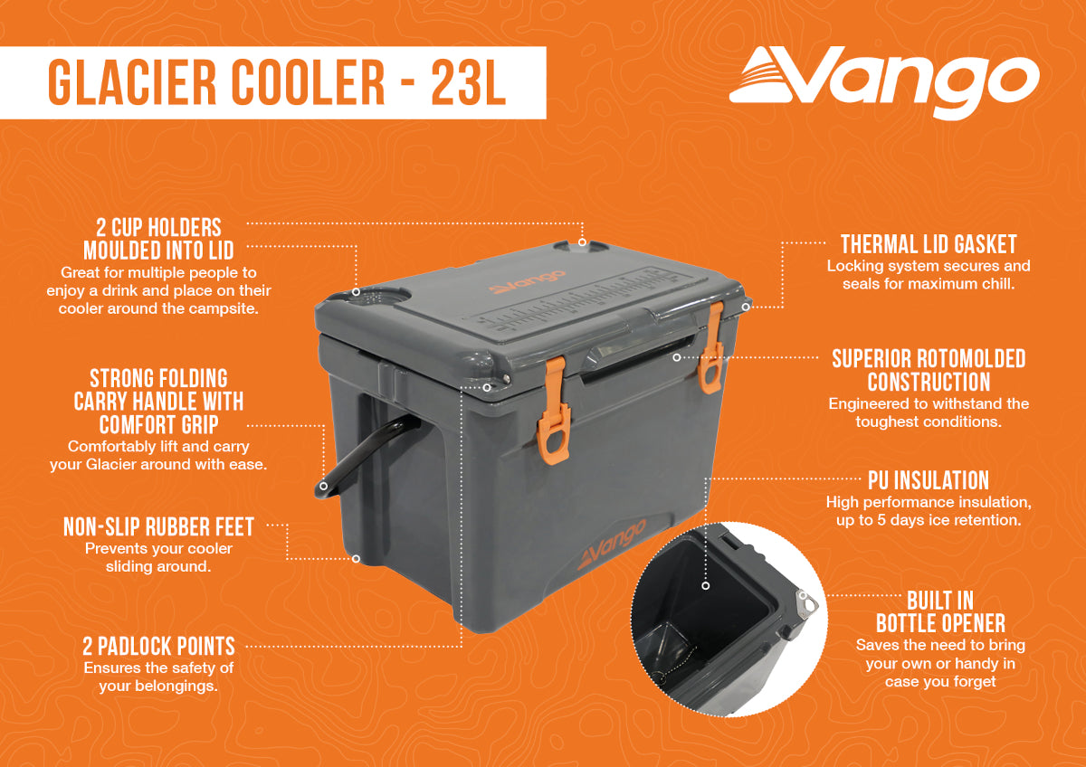 Vango Glacier 23L Cooler - Grey