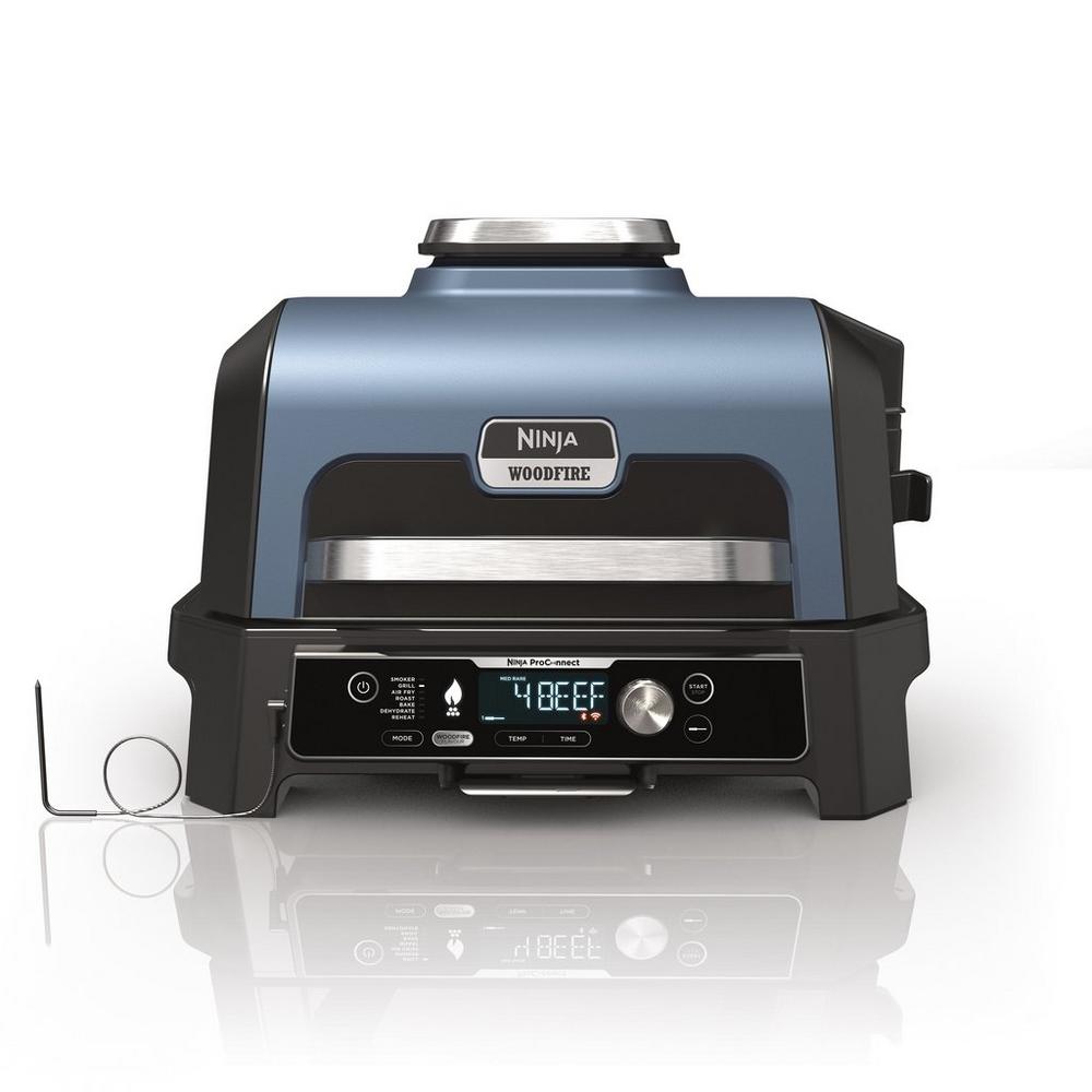 Ninja OG901UK Woodfire Pro Connect XL Electric BBQ Grill Smoker Bl