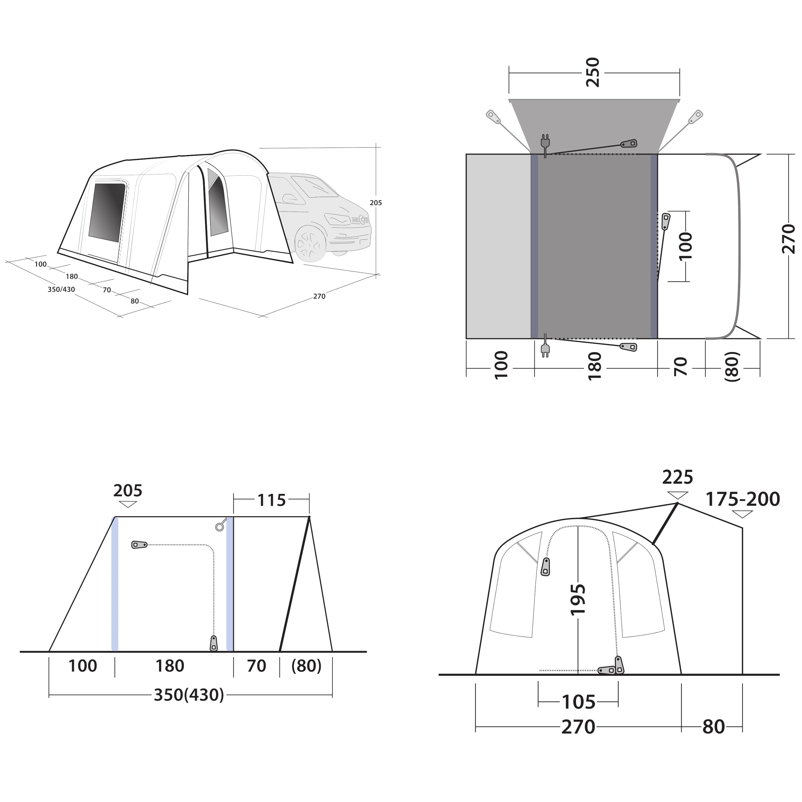 Outwell Talladega Air Drive-Away Awning