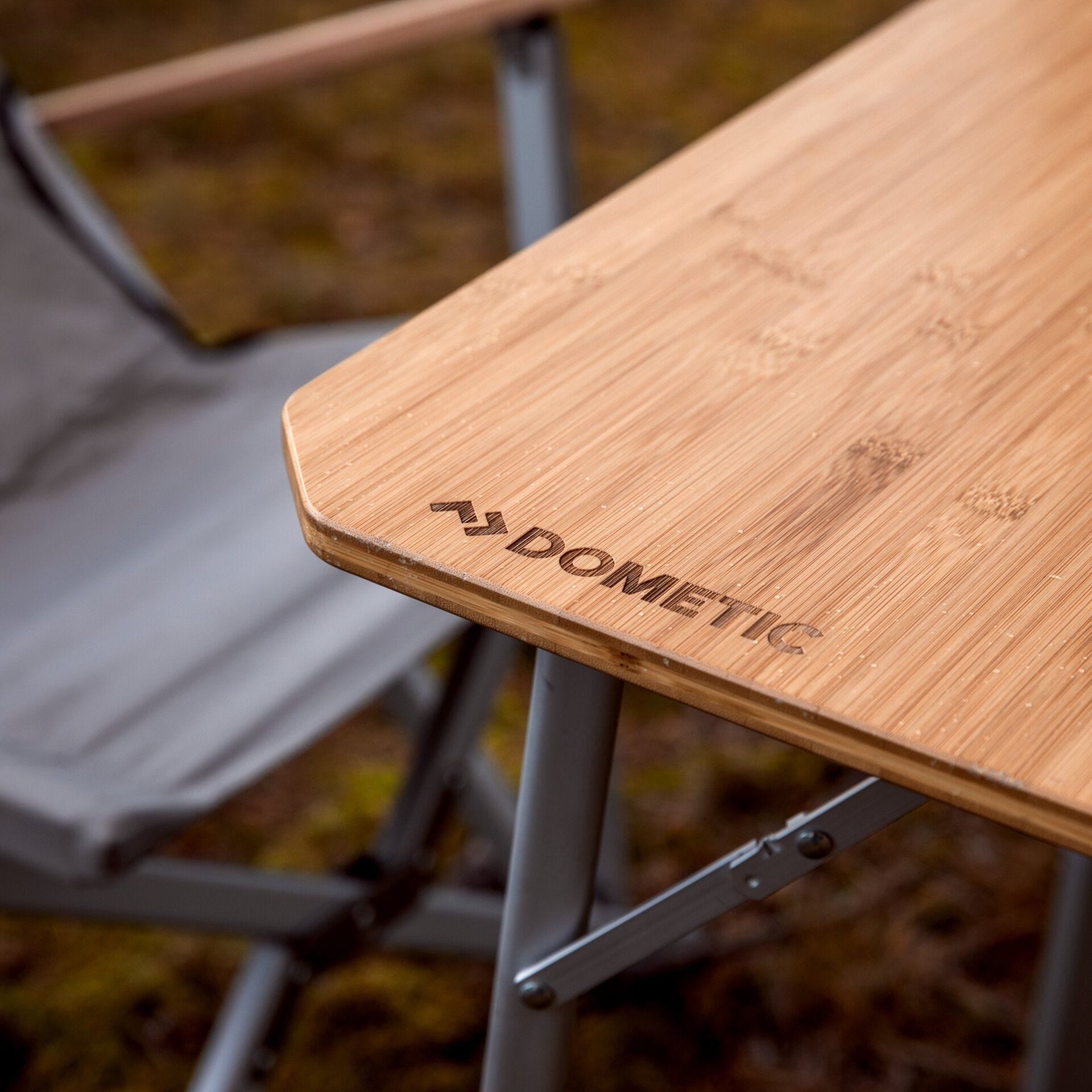 Dometic GO Compact Camp Table - Bamboo Camp Table, Adjustable Height
