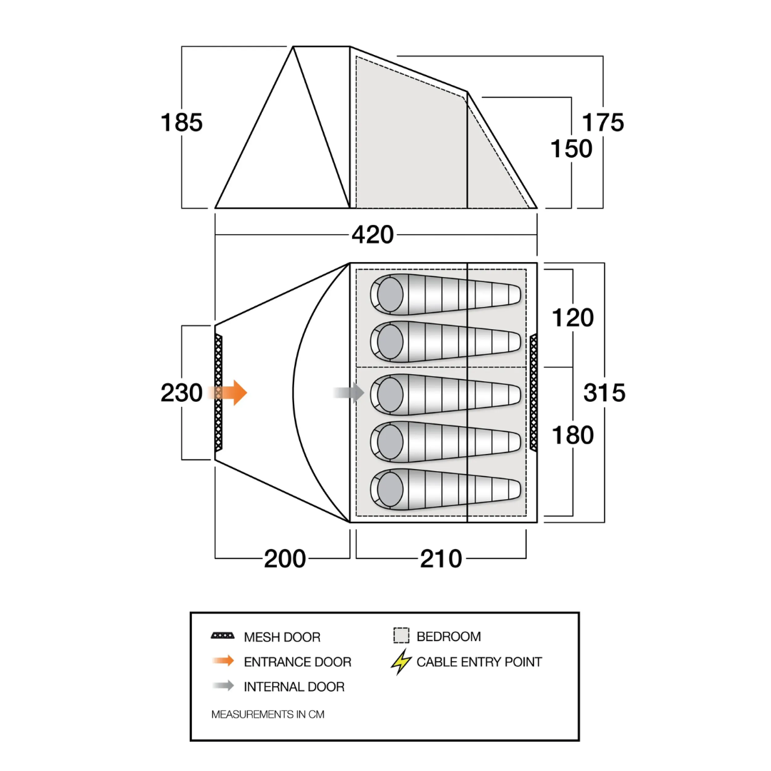 Vango Tiree 500 Tent 5-Man tunnel tent