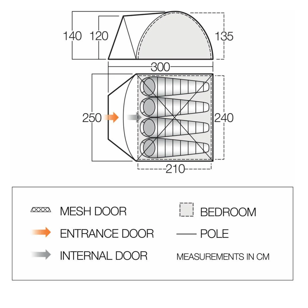 Vango Tay 400 Deep Blue 4 Man-Tent