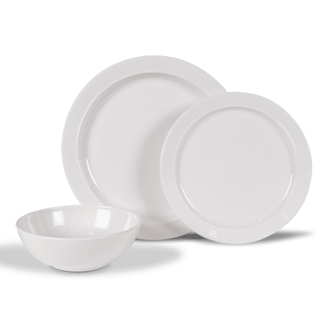 Kampa Classic White Set Melamine tableware set | 12 piece