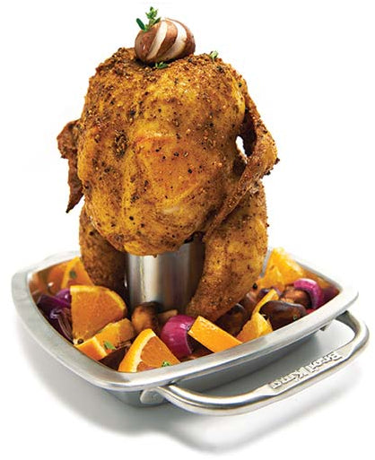 Broil King Stainless Steel Chicken Roaster with Pan (base 22.9 cm x 22.9 cm)