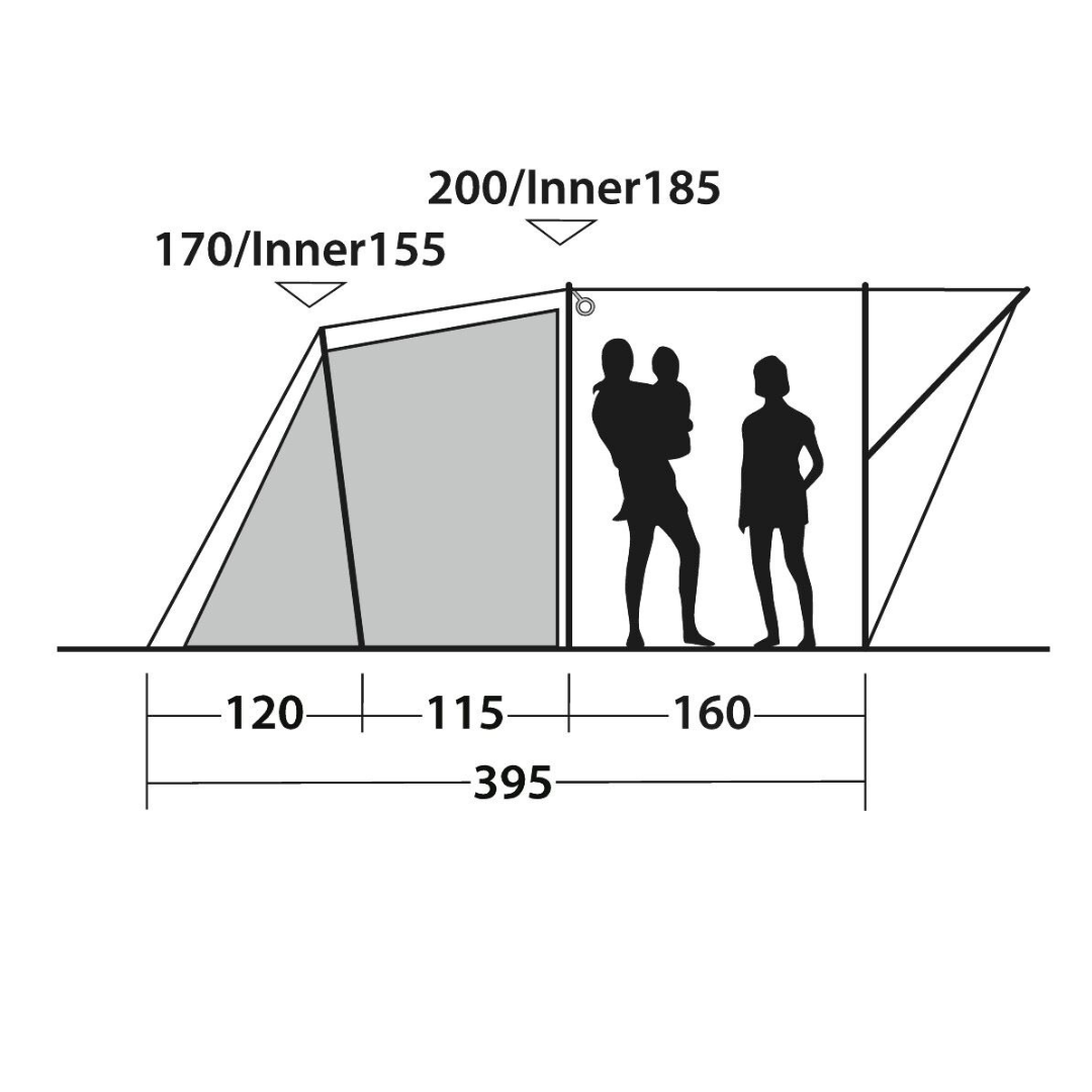 Outwell Sky 4 - 4 person tunnel tent with 2 bedroom