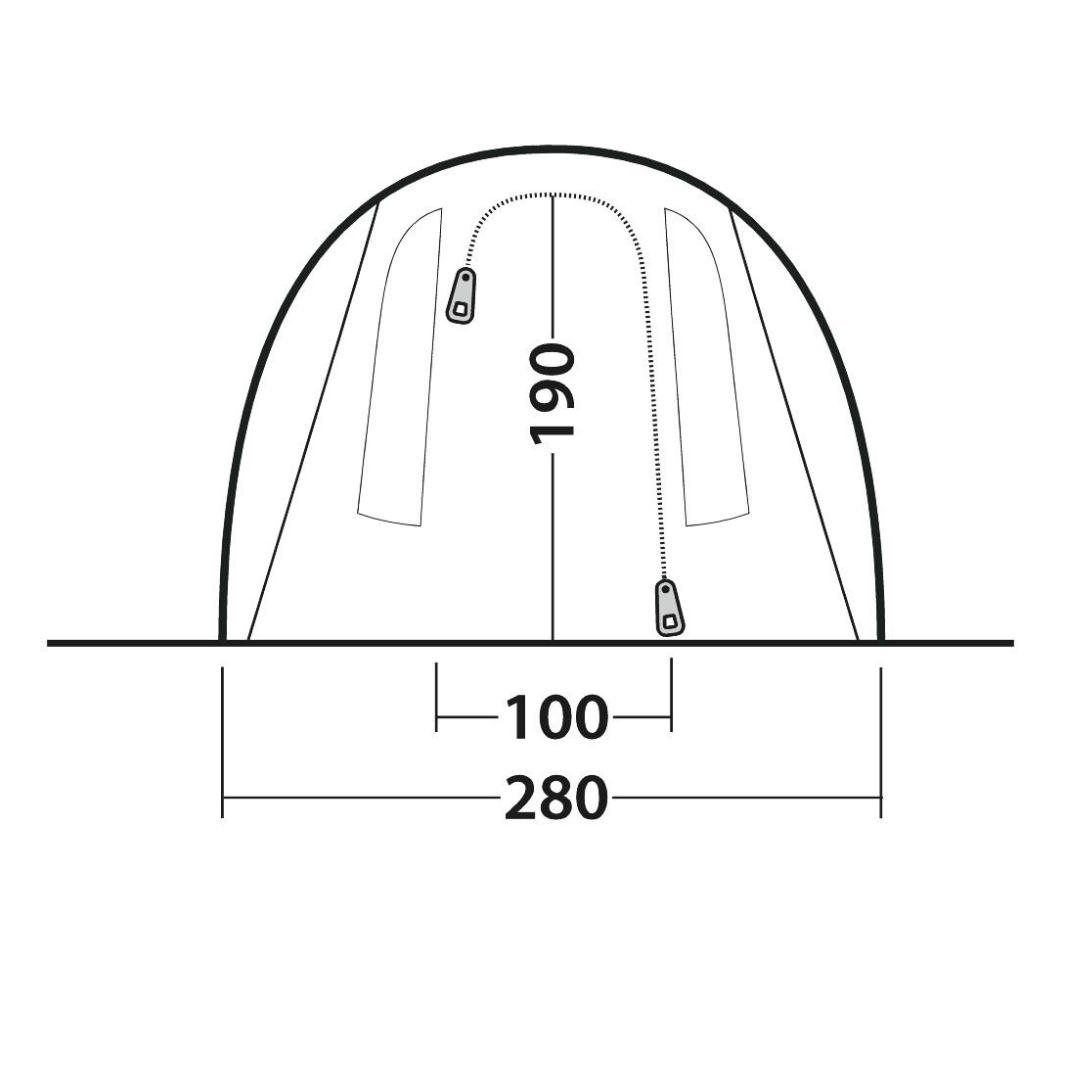 Outwell Rockwell 4, 4 person tunnel tent with 2 bedrooms