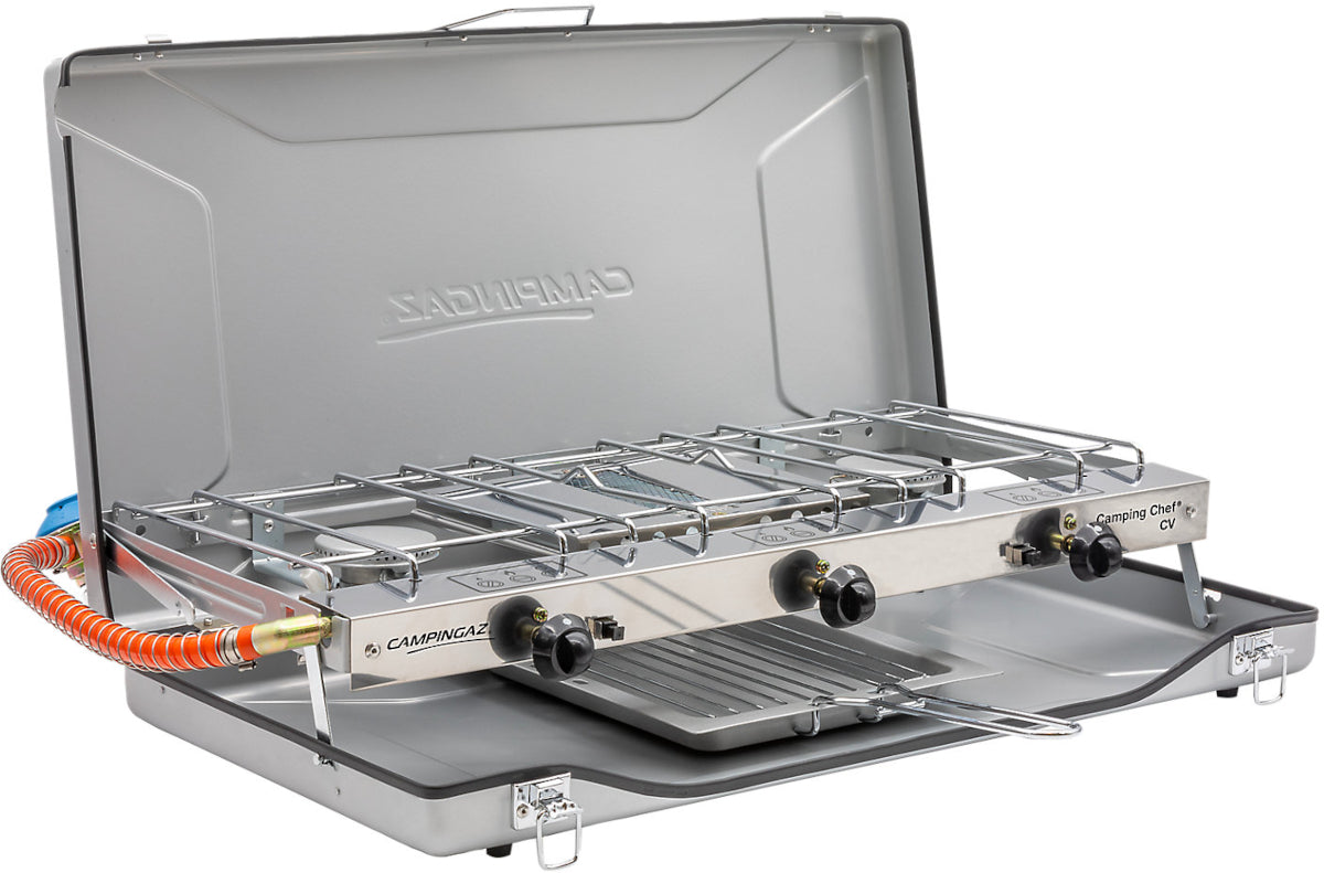 Campingaz Camping Chef CV - Double Burner & Grill - Portable Camping Gas Stove