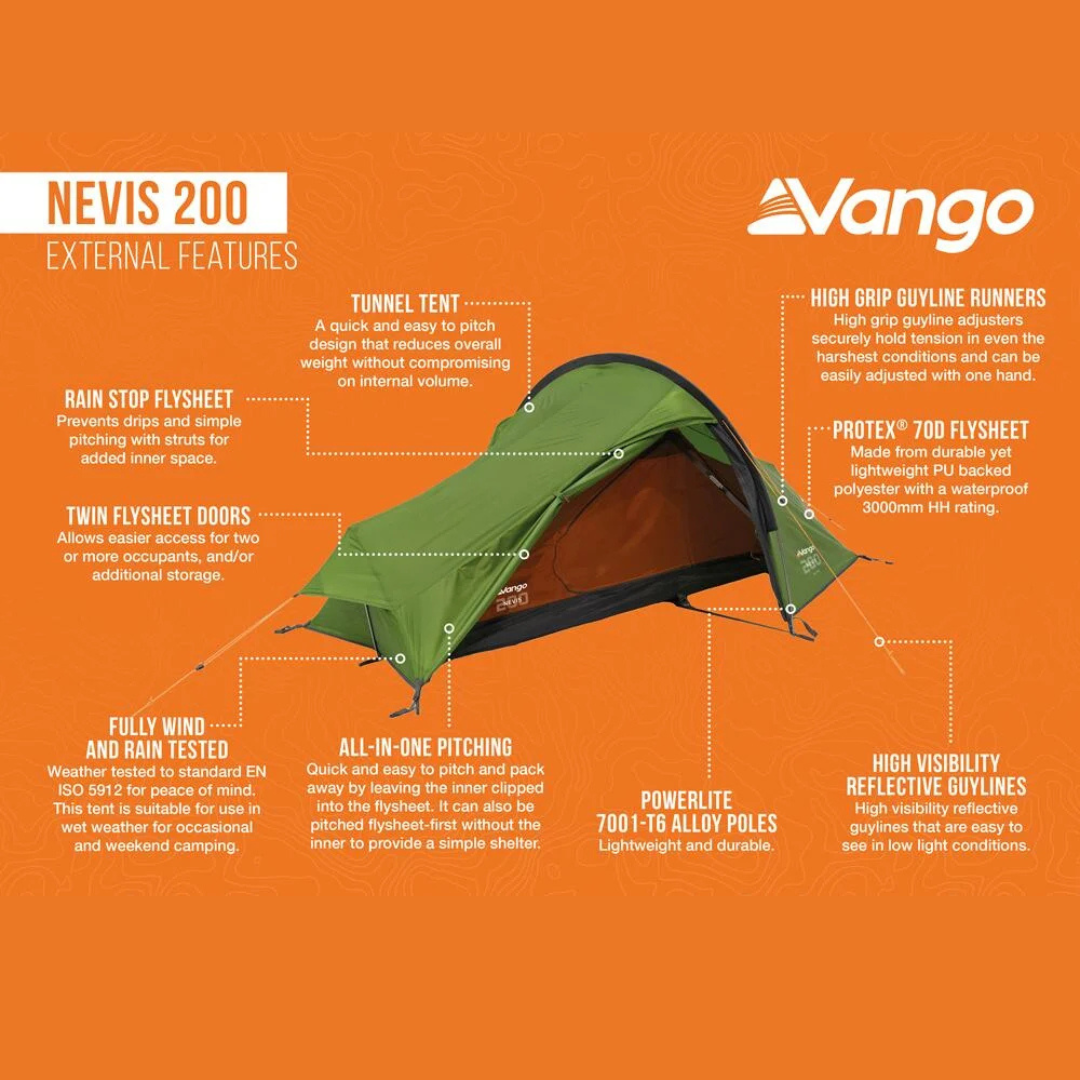 Vango Nevis 200 Pamir Green 2-Person Tent