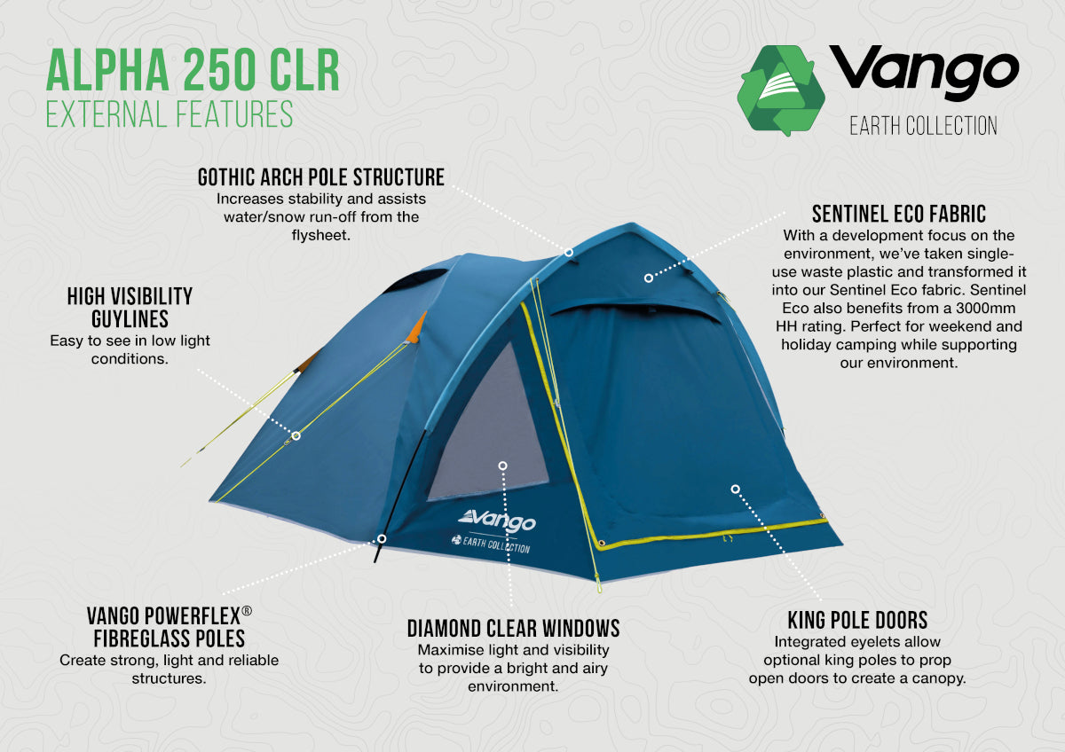 Vango Alpha 250 CLR 2-Man Tent - Blue CLR