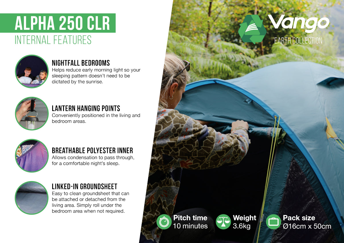 Vango Alpha 250 CLR 2-Man Tent - Blue CLR