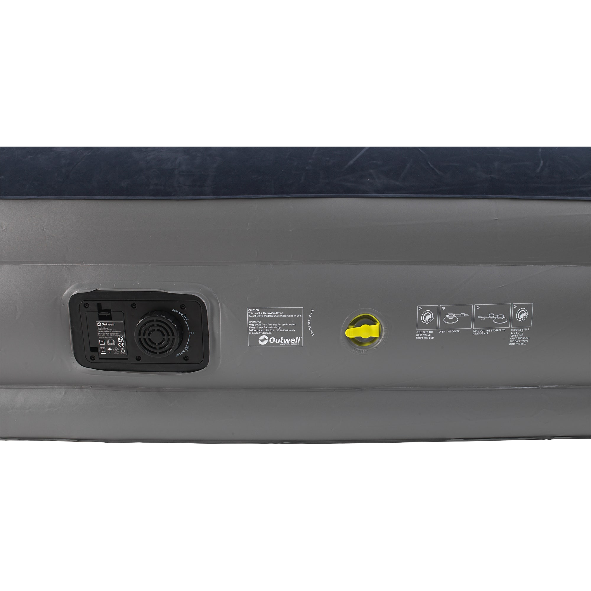 Outwell Superior Single Airbed w. built-in pump - UK