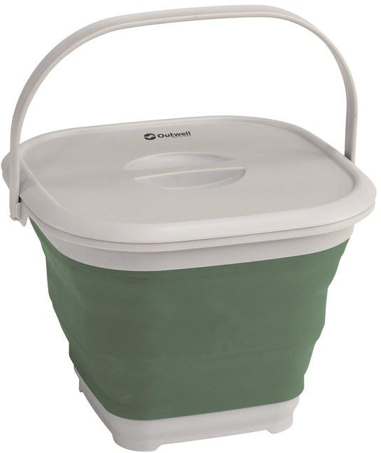 Outwell 651121 Collaps Bucket Square W/Lid Shadow Green