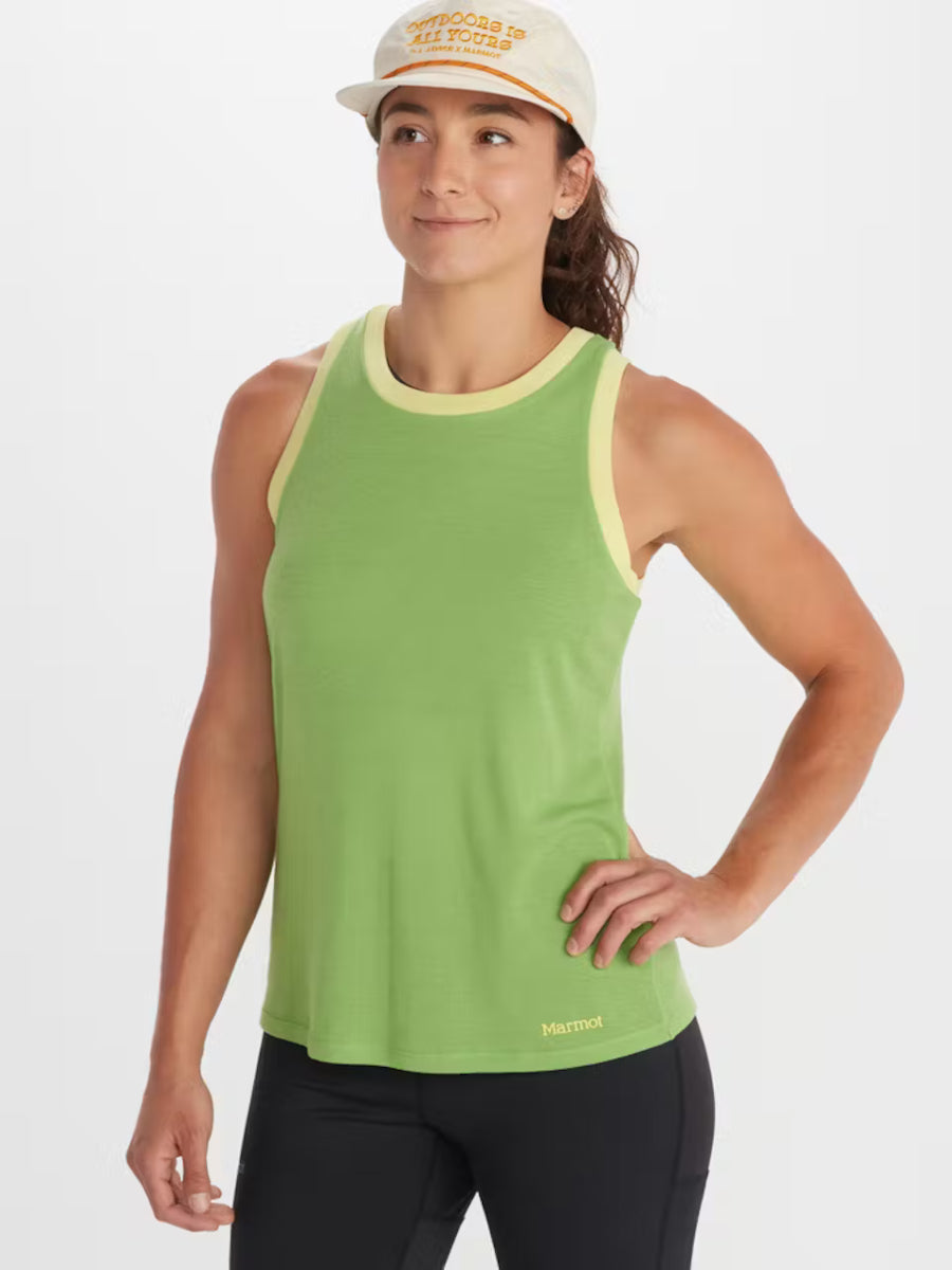 Marmot Women's Switchback Tank Top - Kiwi/Light Yellow