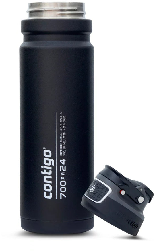 Contigo 2155965 Free Flow AUTOSEAL Vacuum-Insulated Water Bottle, 700 ml - Black