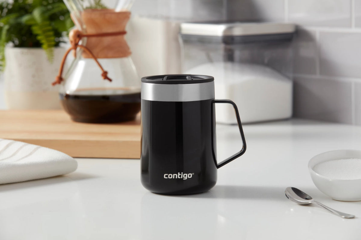 Contigo Streeterville Desk Mug Insulated Coffee Thermal Mug with Stainless Steel Handle, 420 mL, Salt