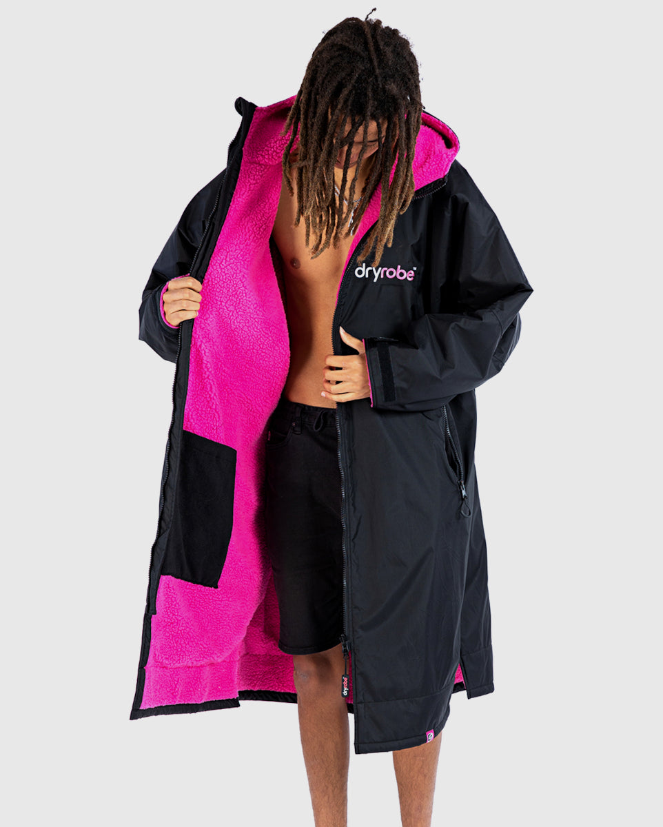 dryrobe Advance - S - Long Sleeve V3 Black/Pink