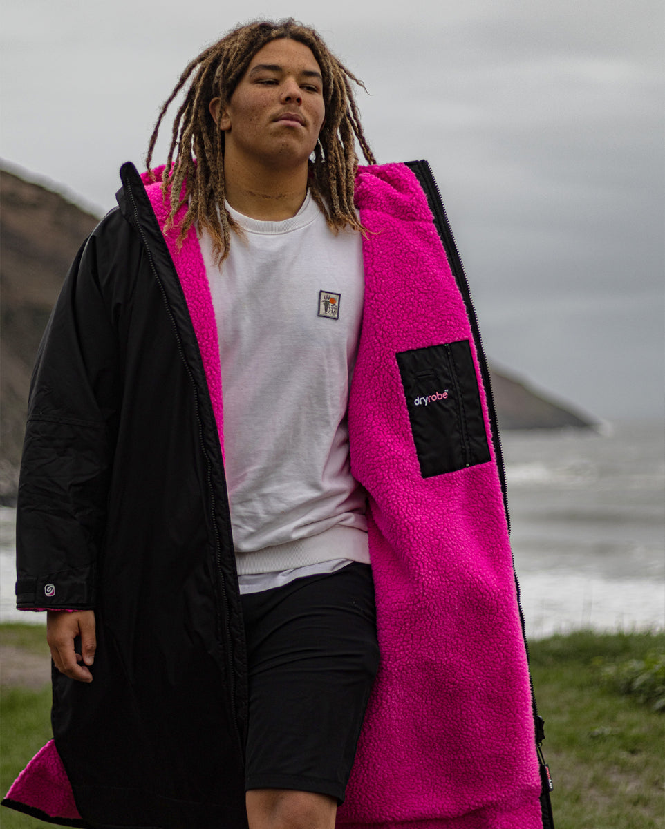 dryrobe Advance Long Sleeve V3 - Black Pink