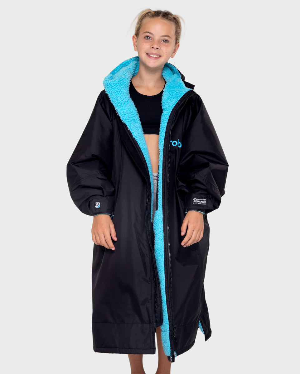 dryrobe Advance - Kids - Long Sleeve V3 - Black Blue