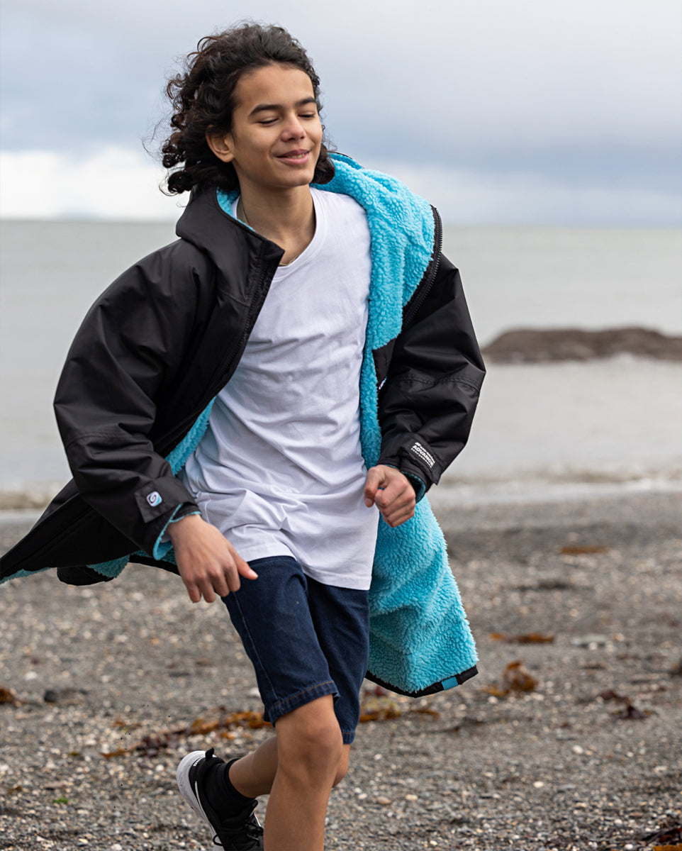 dryrobe Advance - Kids - Long Sleeve V3 - Black Blue