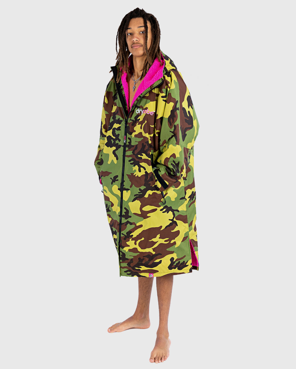 dryrobe Advance - L - Long Sleeve V3 Camouflage/Pink