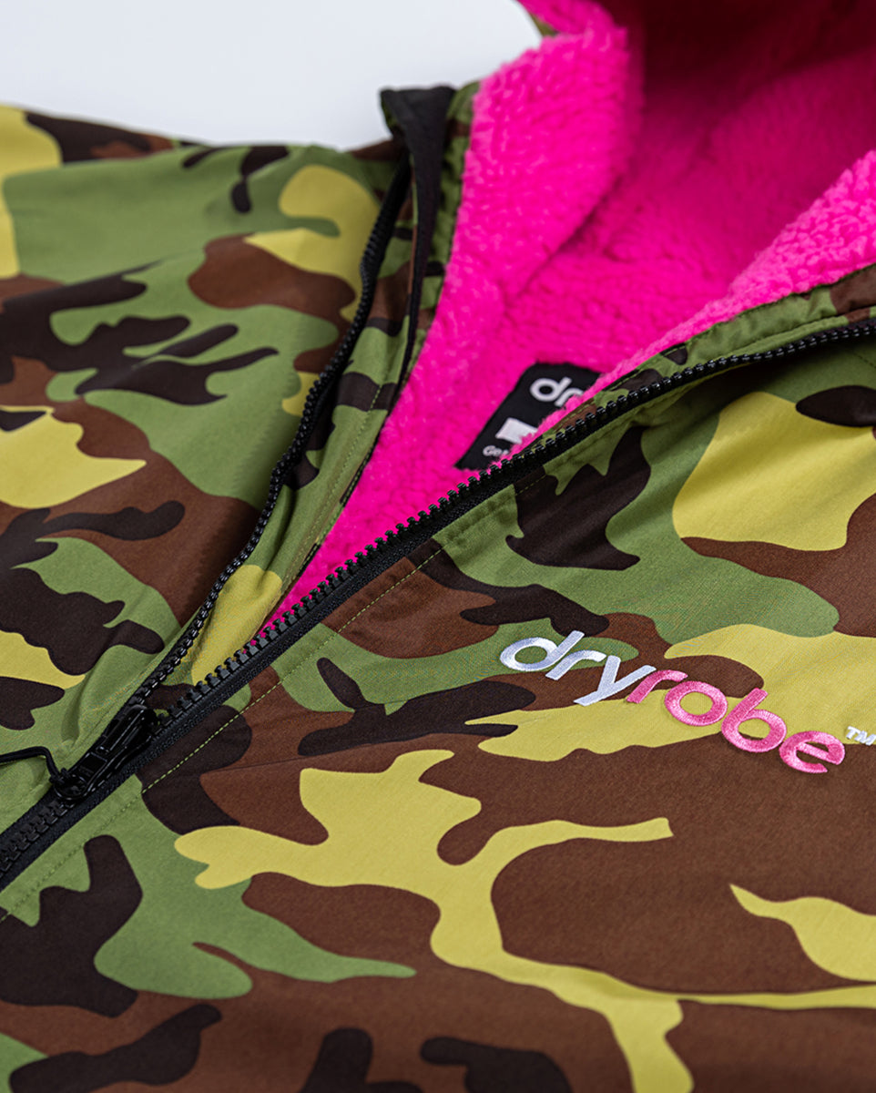 dryrobe Advance - M - Long Sleeve V3 Camouflage/Pink