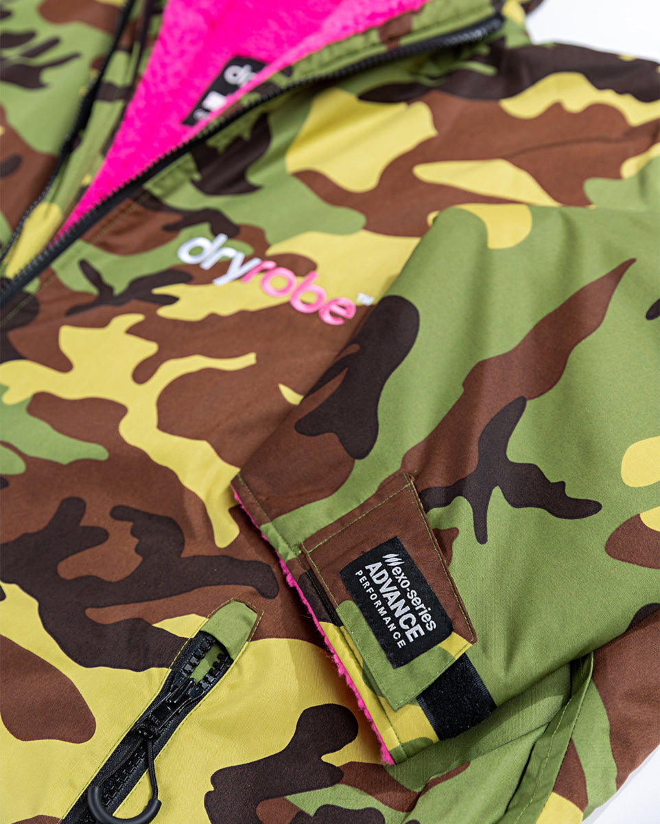 dryrobe Advance - M - Long Sleeve V3 Camouflage/Pink