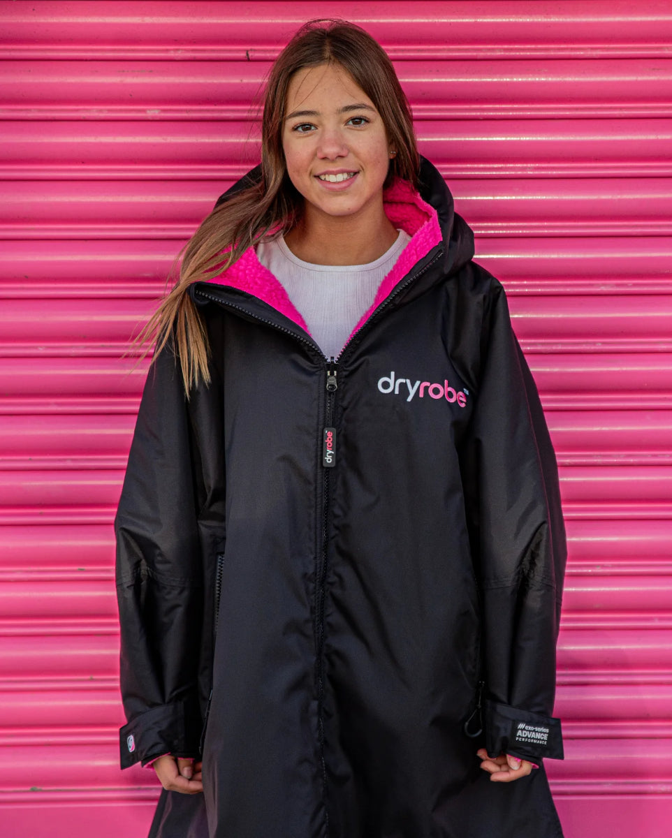 dryrobe Advance - Kids - Long Sleeve V3 - Black Pink