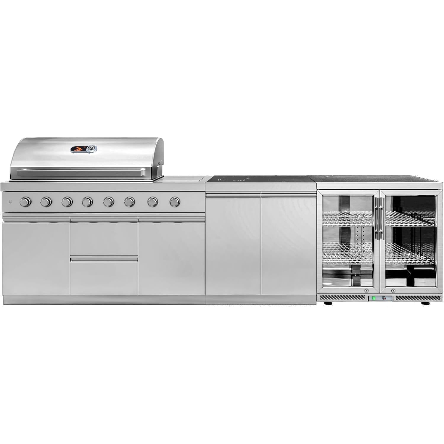 Whistler Grills Blockley 6-Burner Kitchen with Double Door Fridge - Stainless Steel