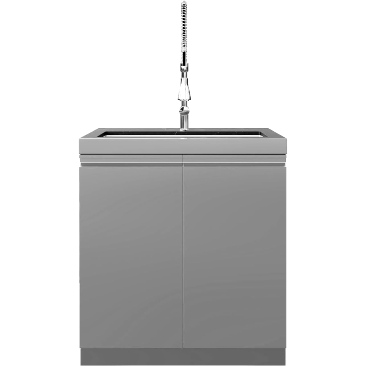 Whistler Grills Oaksey 6-Burner Kitchen with Double Door Fridge, Sink and Gas Bottle Cabinet - Stainless Steel