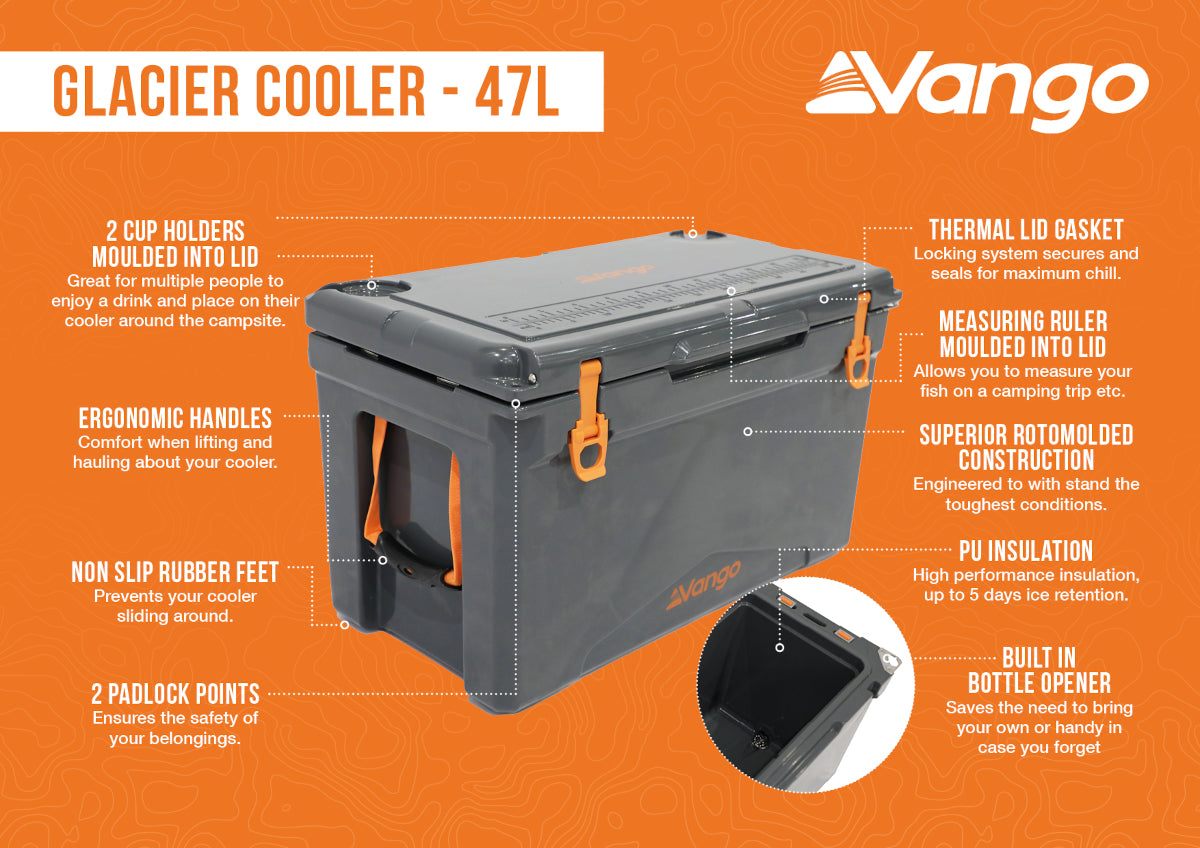 Vango Glacier 47L Cooler - Grey