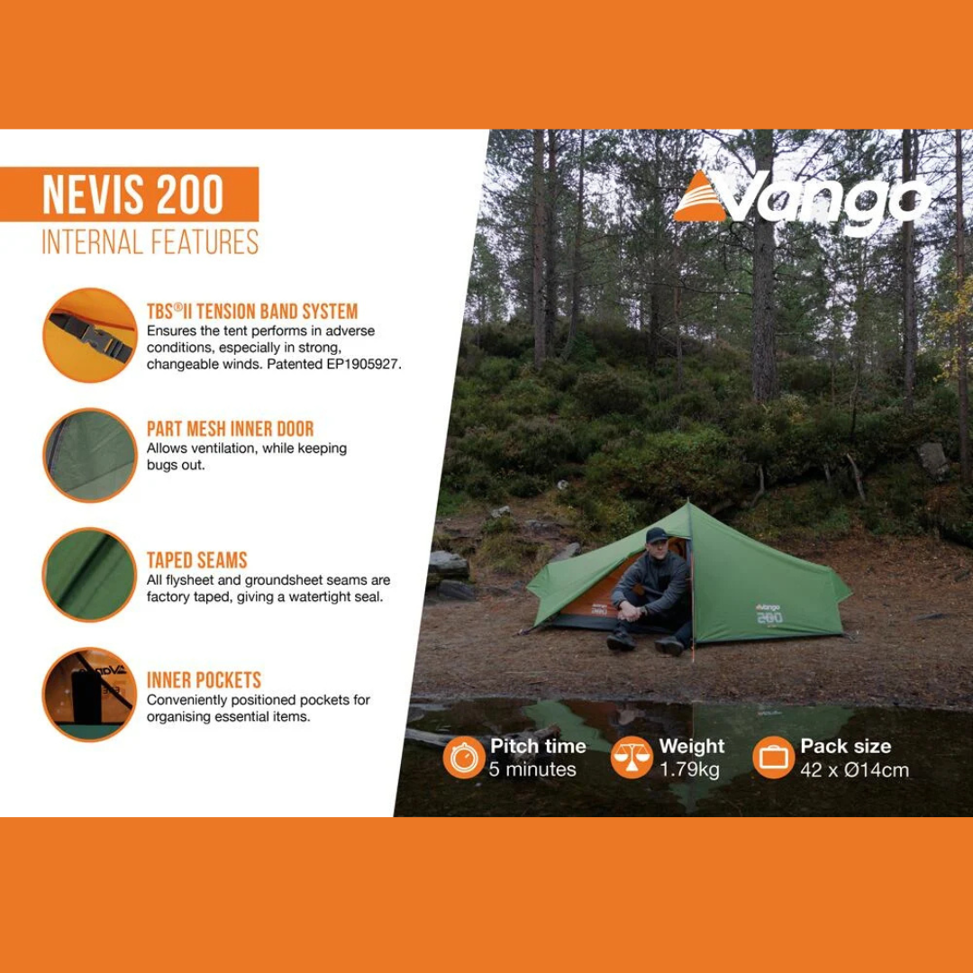 Vango Nevis 200 Pamir Green 2-Person Tent