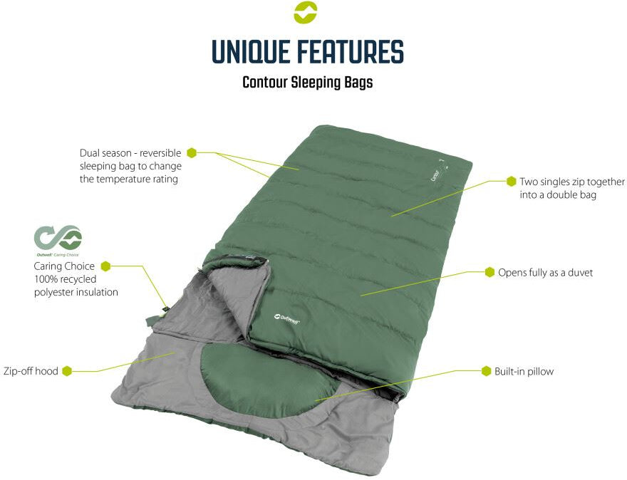 Outwell Sleeping Bag Contour Lux XL Green