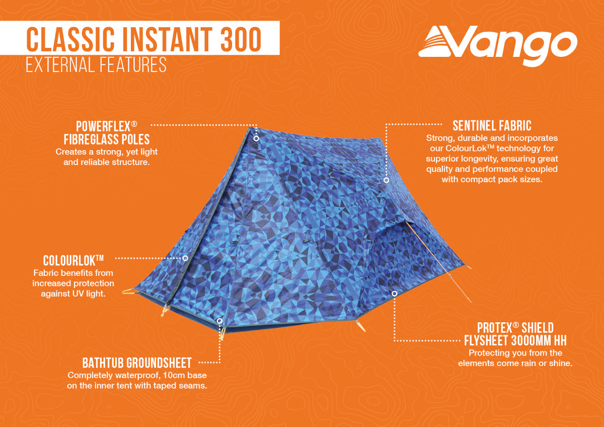 Vango Classic Instant 300 Tent - Geo Pattern