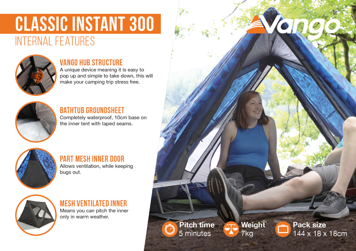 Vango Classic Instant 300 Tent - Geo Pattern