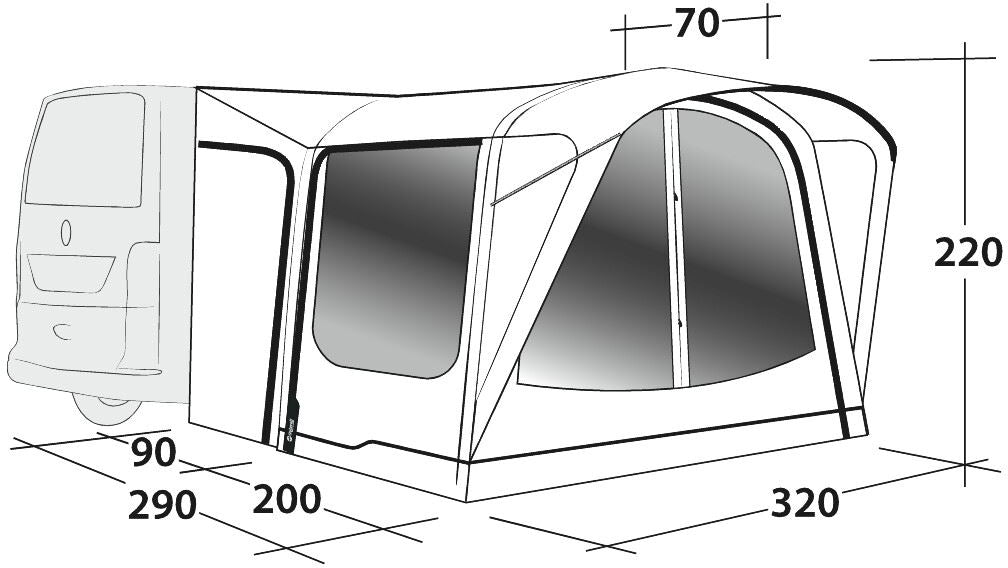 Outwell Parkville 200SA Drive-Away Awning With 1 Living Room